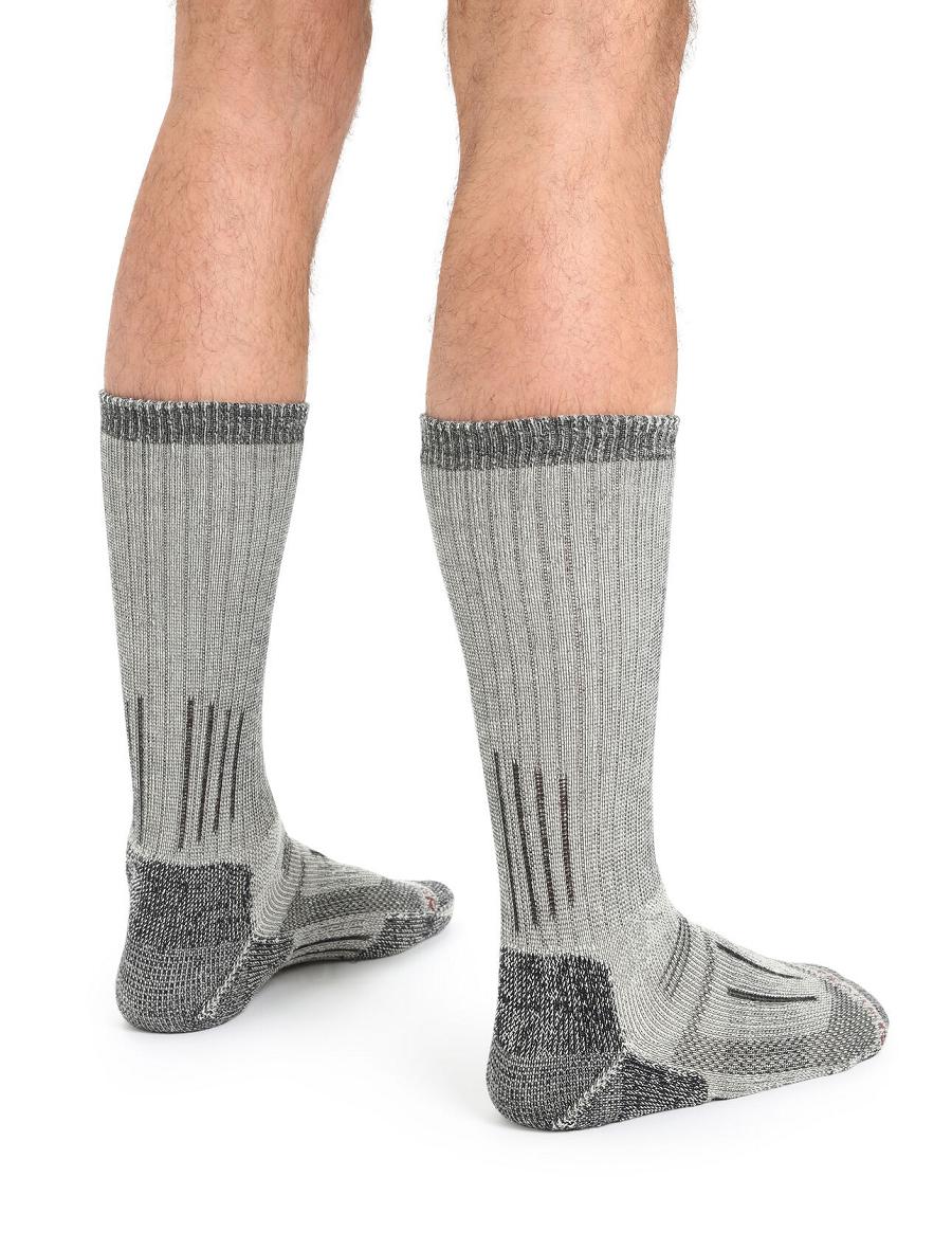 Jet Heather / Espresso Icebreaker Merino Mountaineer Mid Calf Men's Socks | AU 1037LISH